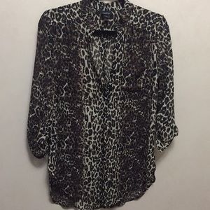 Leopard Print, 3/4 length blouse